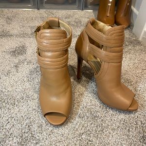 Michael Kors leather peep toe heels
